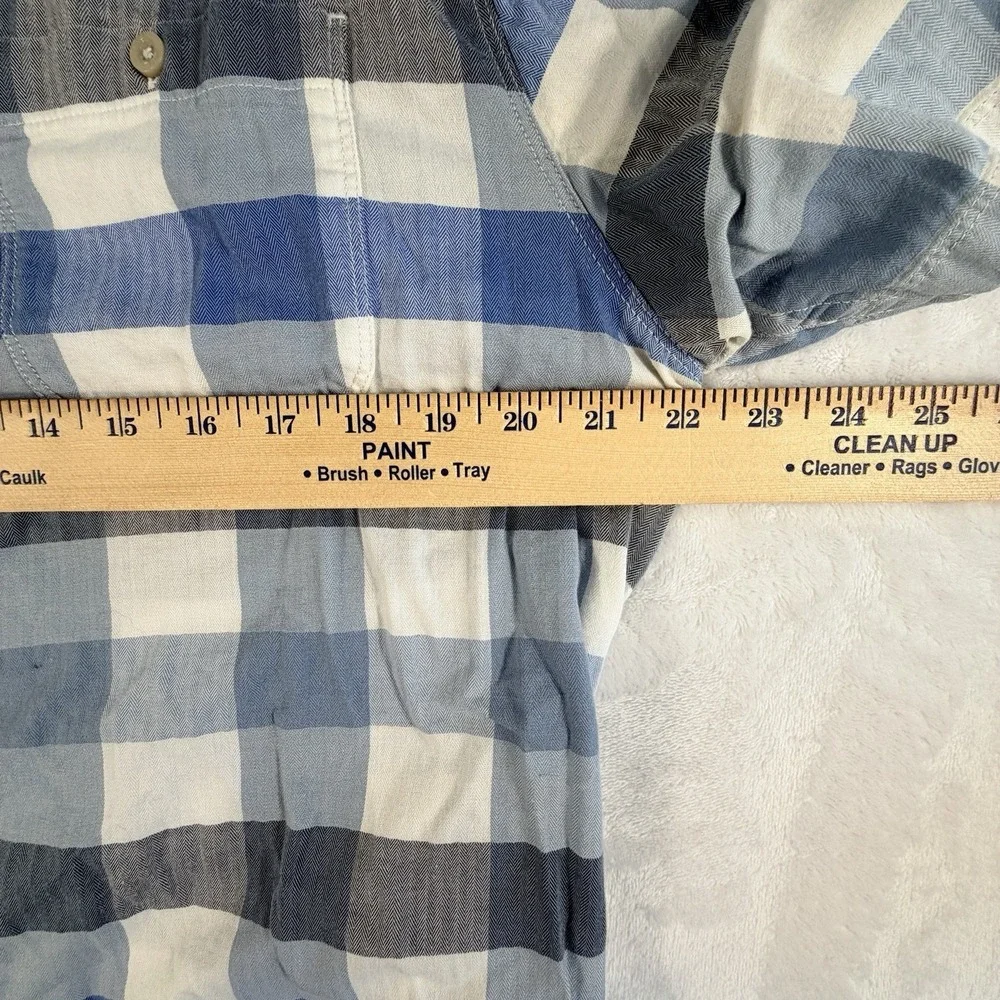 The North Face Shirt Mens L Blue Check Short Sleeve Button Up Pocket